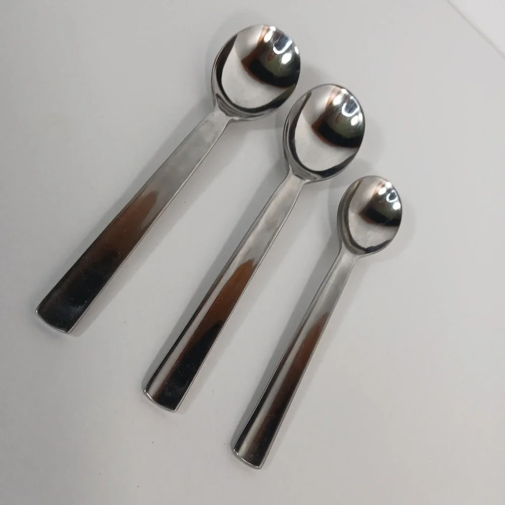 Dansk AMENI T Graves Stainless 18/10 Glossy Flatware 2 Soup Spoons 1 Teaspoon